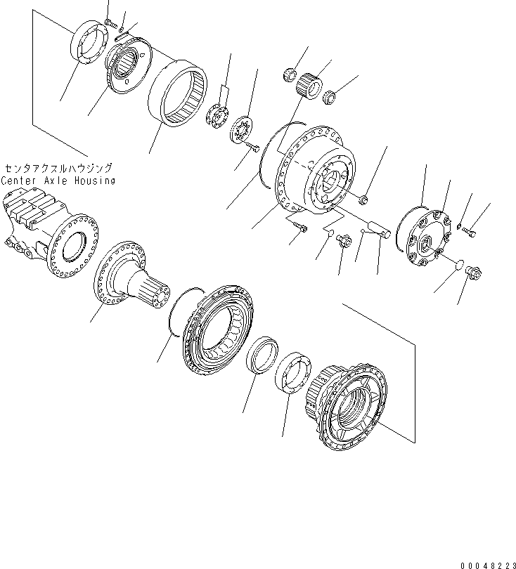 Dump Trucks Komatsu / HM400-2 S/N 2001-2632 (ecot3, For EU)(hm400-2c) / CENTER AXLE (L.H.) (FINAL DRIVE)(#2001-)(150470 : F3450-05A0)
