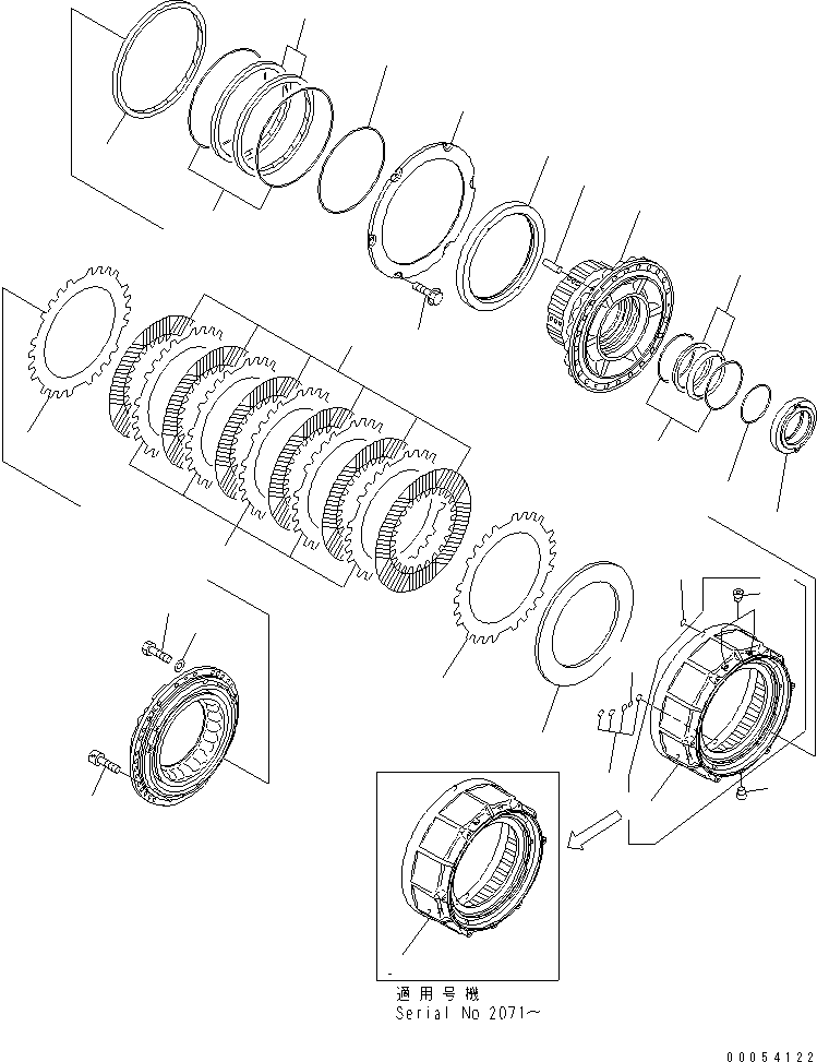 Dump Trucks Komatsu / HM400-2 S/N 2001-2632 (ecot3, For EU)(hm400-2c) / REAR AXLE (FINAL BRAKE) (L.H.)(#2001-)(150950 : F3560-05A0)