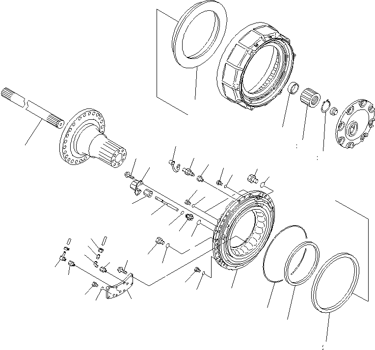 Dump Trucks Komatsu / HM400-2 S/N 2001-2632 (ecot3, For EU)(hm400-2c) / CENTER AXLE (L.H.) (BRAKE CYLINDER)(#2001-)(150510 : F3450-07A0)