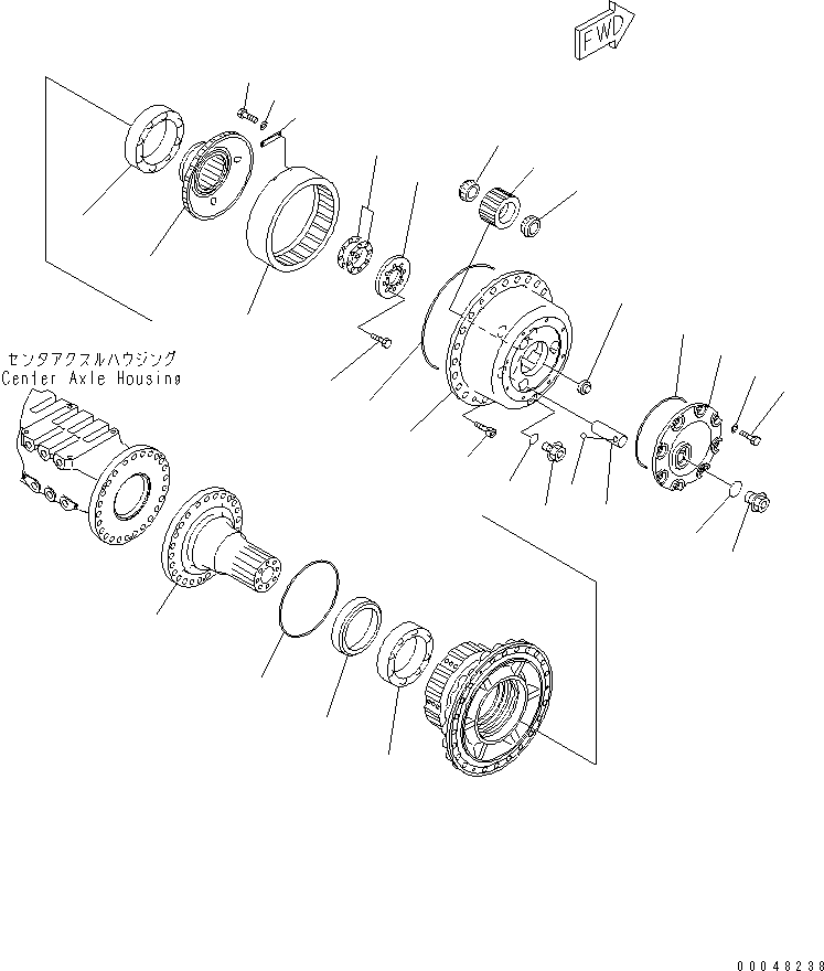 Dump Trucks Komatsu / HM400-2 S/N 2001-2632 (ecot3, For EU)(hm400-2c) / CENTER AXLE (R.H.) (FINAL DRIVE)(#2001-)(150550 : F3450-09A0)