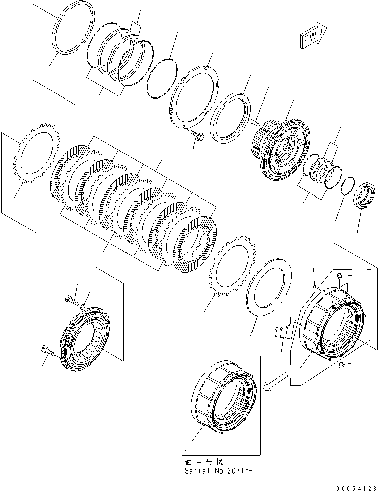 Dump Trucks Komatsu / HM400-2 S/N 2001-2632 (ecot3, For EU)(hm400-2c) / REAR AXLE (FINAL BRAKE) (R.H.)(#2001-)(151010 : F3560-09A0)