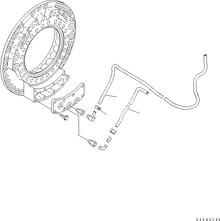 Dump Trucks Komatsu / HM400-2 S/N 2001-2632 (ecot3, For EU)(hm400-2c) / CENTER AXLE (R.H.) (PIPING)(#2001-)(150610 : F3450-12A0)