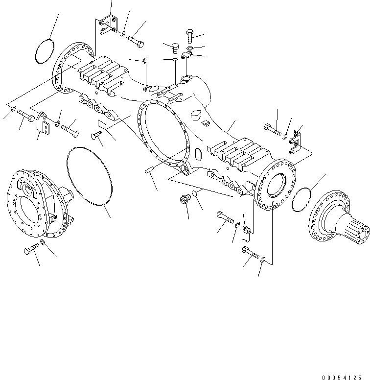 Dump Trucks Komatsu / HM400-2 S/N 2001-2632 (ecot3, For EU)(hm400-2c) / CENTER AXLE (HOUSING AND RELATED PARTS) (LIMITED SLIP DIF.)(#2001-)(150640 : F3450-13A1)