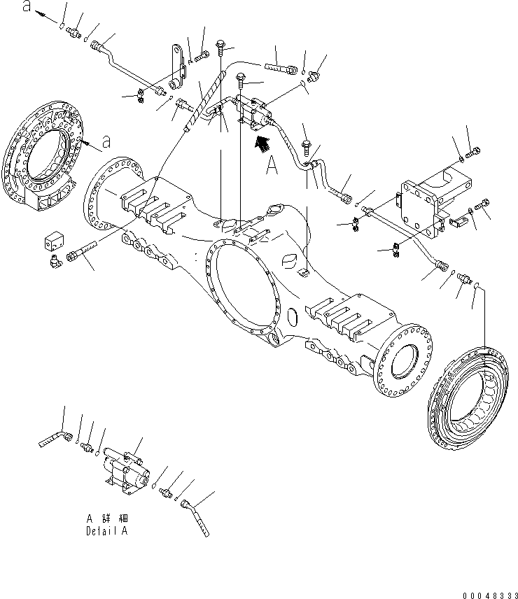 Dump Trucks Komatsu / HM400-2 S/N 2001-2632 (ecot3, For EU)(hm400-2c) / CENTER BRAKE PIPING(#2001-)(150650 : F3455-01A0)