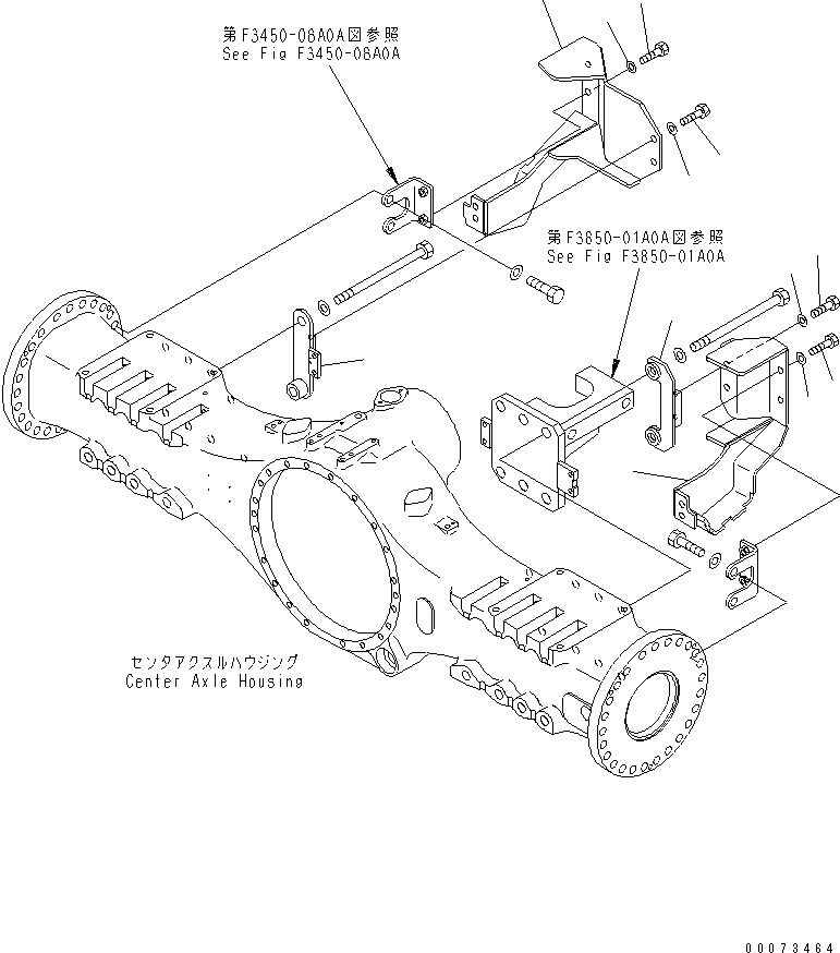 Dump Trucks Komatsu / HM400-2 S/N 2001-2632 (ecot3, For EU)(hm400-2c) / CENTER BRAKE PIPING (COVER)(#2001-)(150660 : F3455-02A0)