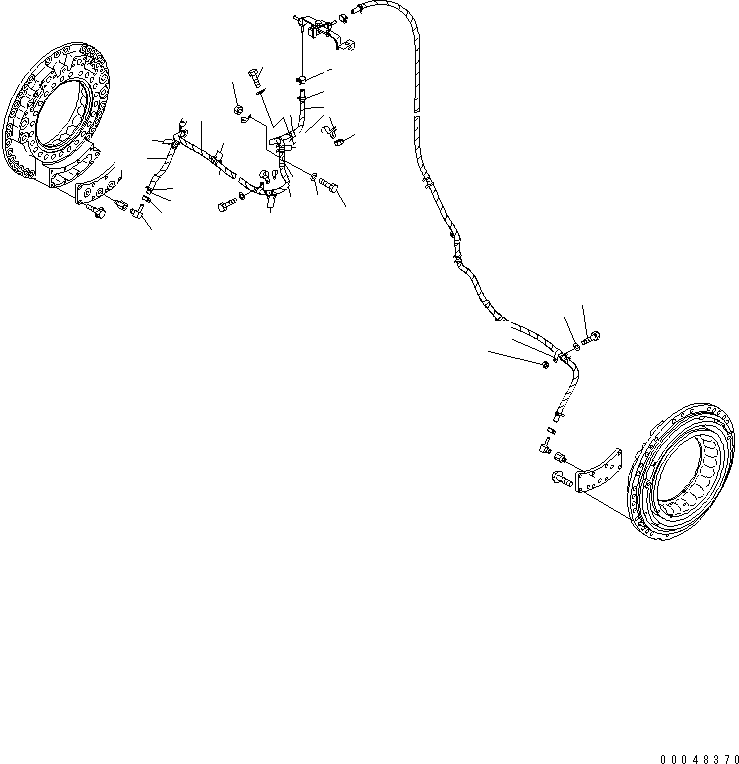 Dump Trucks Komatsu / HM400-2 S/N 2001-2632 (ecot3, For EU)(hm400-2c) / CENTER BRAKE PIPING (SALVAGE) (R.H.)(#2001-2188)(150680 : F3455-04A0)