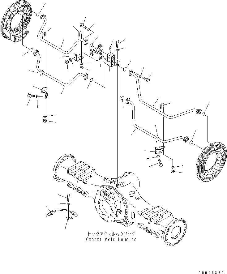 Dump Trucks Komatsu / HM400-2 S/N 2001-2632 (ecot3, For EU)(hm400-2c) / CENTER BRAKE COOLING(#2001-)(150740 : F3456-01A0)