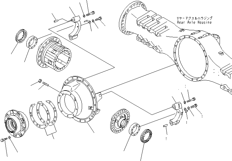 Dump Trucks Komatsu / HM400-2 S/N 2001-2632 (ecot3, For EU)(hm400-2c) / REAR AXLE (CARRIER) (LIMITED SLIP DIF.)(#2001-)(150880 : F3560-01A1)