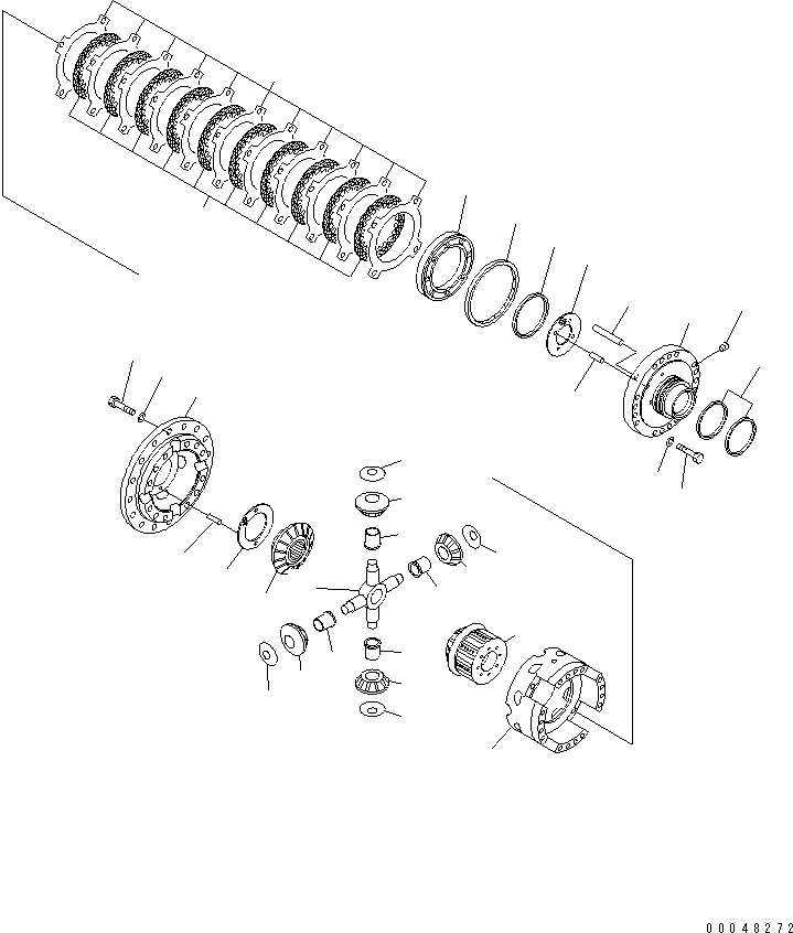 Dump Trucks Komatsu / HM400-2 S/N 2001-2632 (ecot3, For EU)(hm400-2c) / REAR AXLE (DIFFERENTIAL LOCK)(#2001-)(150890 : F3560-02A0)