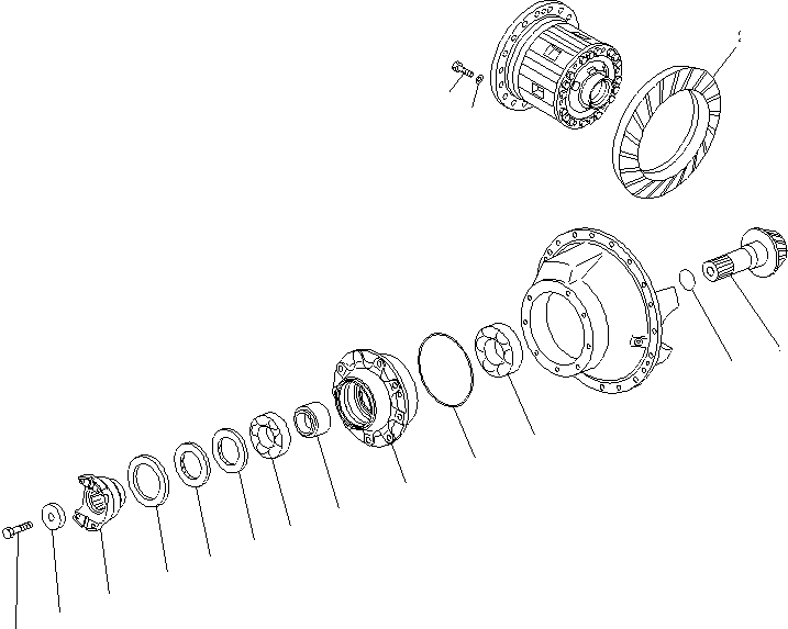 Dump Trucks Komatsu / HM400-2 S/N 2001-2632 (ecot3, For EU)(hm400-2c) / REAR AXLE (PINION AND CAGE) (LIMITED SLIP DIF.)(#2001-)(150920 : F3560-03A1)