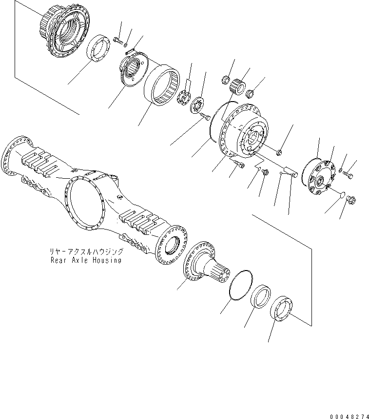 Dump Trucks Komatsu / HM400-2 S/N 2001-2632 (ecot3, For EU)(hm400-2c) / REAR AXLE (FINAL DRIVE) (L.H.)(#2001-)(150930 : F3560-04A0)