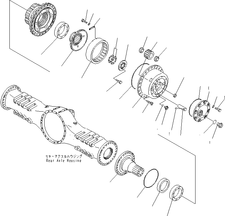 Dump Trucks Komatsu / HM400-2 S/N 2001-2632 (ecot3, For EU)(hm400-2c) / REAR AXLE (FINAL DRIVE) (L.H.) (LIMITED SLIP DIF.)(#2001-)(150940 : F3560-04A1)