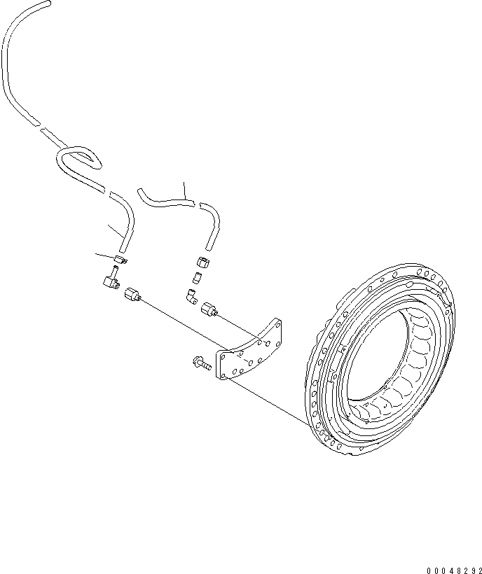 Dump Trucks Komatsu / HM400-2 S/N 2001-2632 (ecot3, For EU)(hm400-2c) / REAR AXLE (PIPING) (L.H.)(#2001-)(150980 : F3560-07A0)