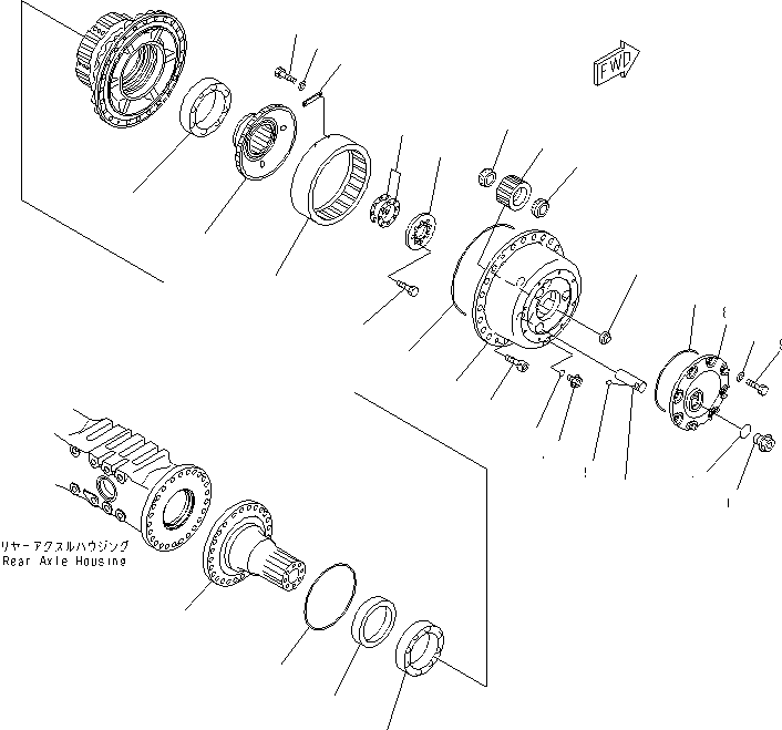 Dump Trucks Komatsu / HM400-2 S/N 2001-2632 (ecot3, For EU)(hm400-2c) / REAR AXLE (FINAL DRIVE) (R.H.) (LIMITED SLIP DIF.)(#2001-)(151000 : F3560-08A1)