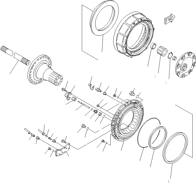 Dump Trucks Komatsu / HM400-2 S/N 2001-2632 (ecot3, For EU)(hm400-2c) / REAR AXLE (BRAKE CYLINDER) (R.H.)(#2001-)(151030 : F3560-10A0)