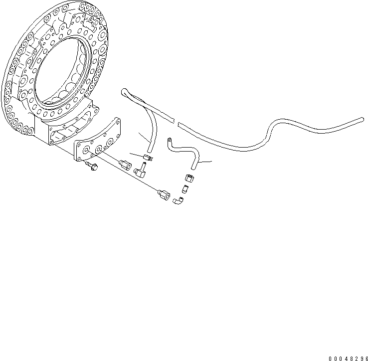 Dump Trucks Komatsu / HM400-2 S/N 2001-2632 (ecot3, For EU)(hm400-2c) / REAR AXLE (PIPING) (R.H.) (LIMITED SLIP DIF.)(#2001-)(151060 : F3560-11A1)