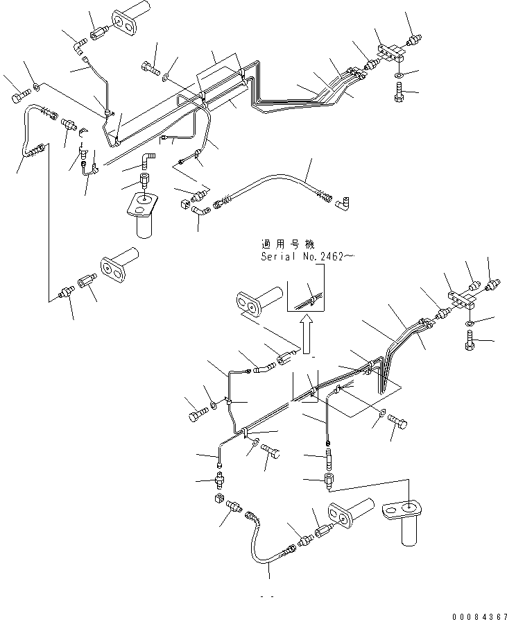 Dump Trucks Komatsu / HM400-2 S/N 2001-2632 (ecot3, For EU)(hm400-2c) / FRONT FRAME LUBRICATION(#2001-)(151090 : F3710-01A0)