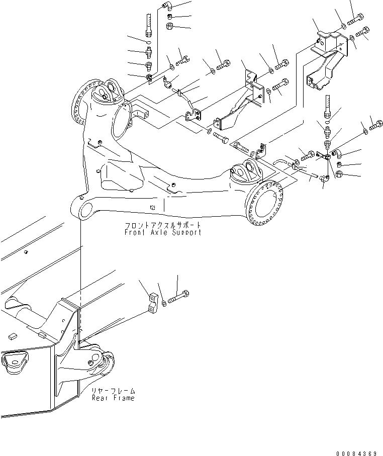 Dump Trucks Komatsu / HM400-2 S/N 2001-2632 (ecot3, For EU)(hm400-2c) / FRONT AXLE SUPPORT (2/2)(#2001-)(151130 : F3820-02A0)
