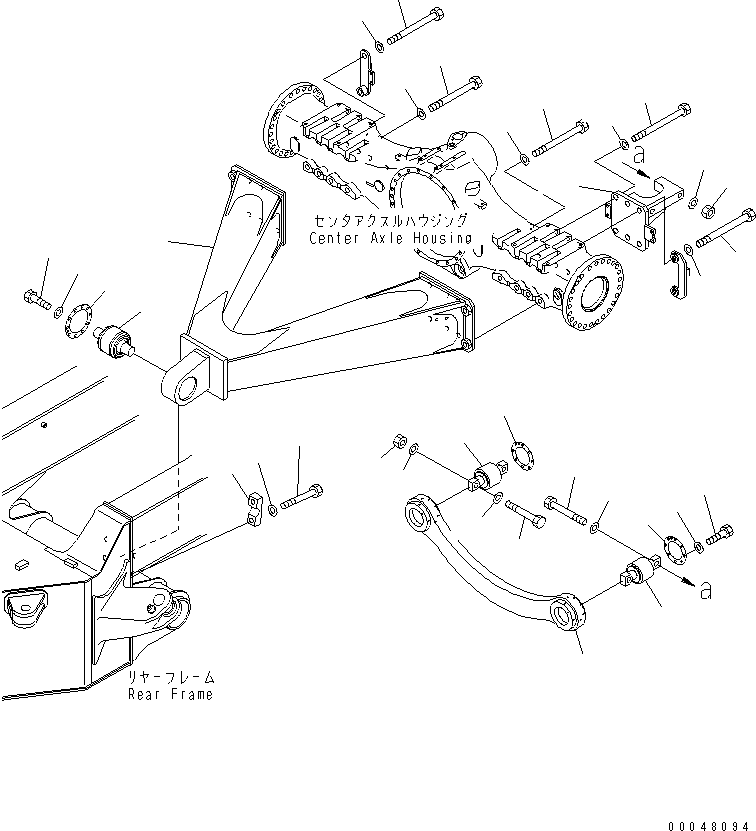 Dump Trucks Komatsu / HM400-2 S/N 2001-2632 (ecot3, For EU)(hm400-2c) / CENTER AXLE SUPPORT(#2001-)(151140 : F3850-01A0)