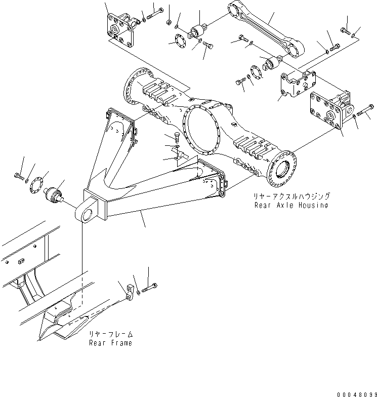 Dump Trucks Komatsu / HM400-2 S/N 2001-2632 (ecot3, For EU)(hm400-2c) / REAR AXLE SUPPORT(#2001-)(151150 : F3860-01A0)