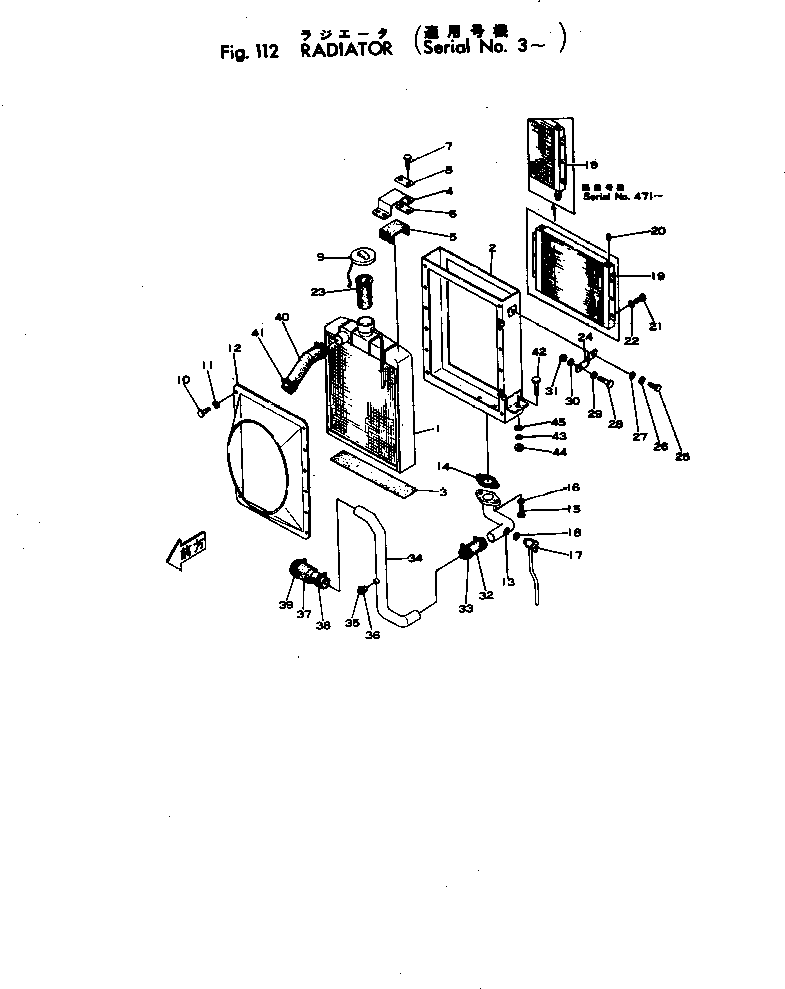 Wheel Loaders Komatsu / JH60-1 S/N 3-3916(jh60-1r) / RADIATOR(030030 : 112)