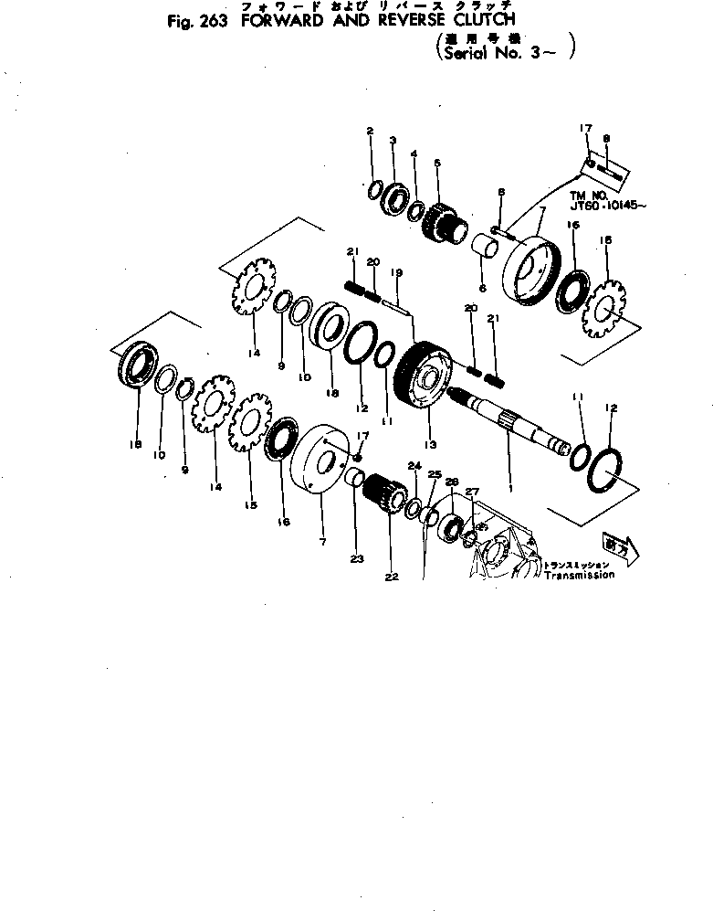 Wheel Loaders Komatsu / JH60-1 S/N 3-3916(jh60-1r) / FORWARD AND REVERSE CLUTCH(060060 : 263)