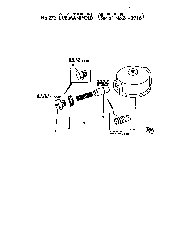 Wheel Loaders Komatsu / JH60-1 S/N 3-3916(jh60-1r) / LUB. MANIFOLD(060150 : 272)