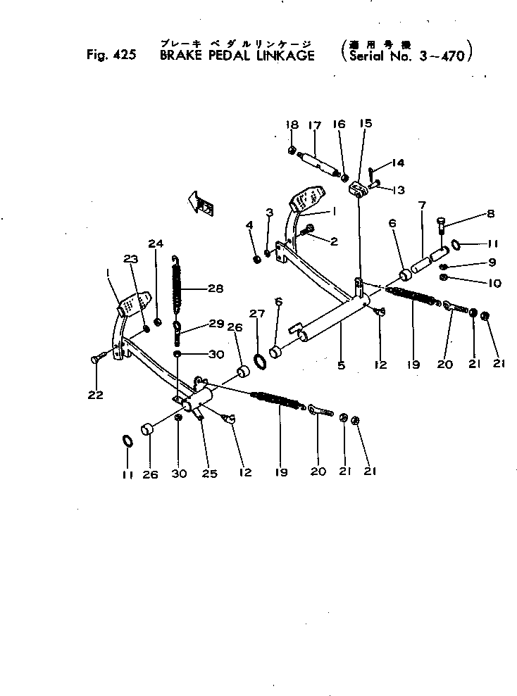Wheel Loaders Komatsu / JH60-1 S/N 3-3916(jh60-1r) / BRAKE PEDAL LINKAGE(#3-470)(120070 : 425)
