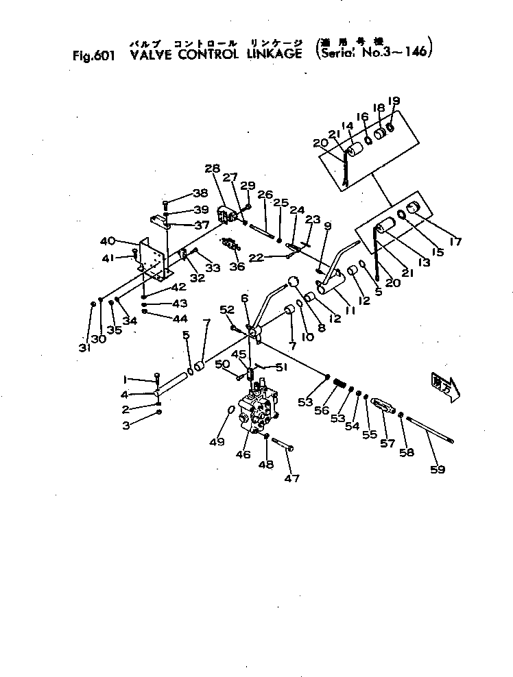 Wheel Loaders Komatsu / JH60-1 S/N 3-3916(jh60-1r) / VALVE CONTROL LINKAGE(#3-146)(180010 : 601)