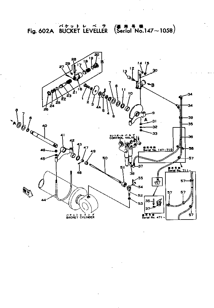Wheel Loaders Komatsu / JH60-1 S/N 3-3916(jh60-1r) / BUCKET LEVELLER(#147-1058)(180050 : 602A)