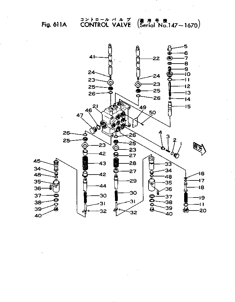 Wheel Loaders Komatsu / JH60-1 S/N 3-3916(jh60-1r) / CONTROL VALVE(#147-1442)(180200 : 611A)