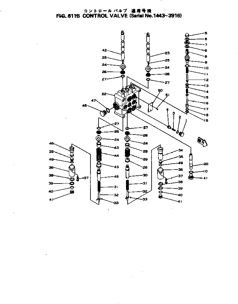 Wheel Loaders Komatsu / JH60-1 S/N 3-3916(jh60-1r) / CONTROL VALVE(#1443-3916)(180210 : 611B)