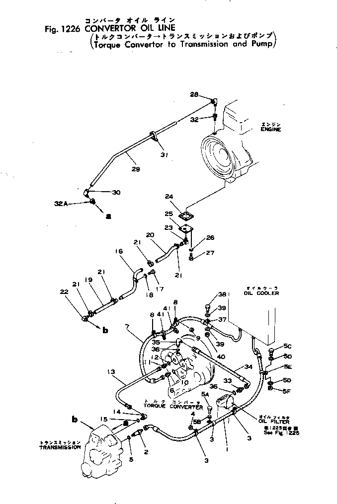 Wheel Loaders Komatsu / JH65C-2 S/N 3-UP(jh65c-2r) / CONVERTER OIL LINE(TORQUE CONVERTER TO TRANSMISSION AND PUMP(#3-)(060070 : 1226)