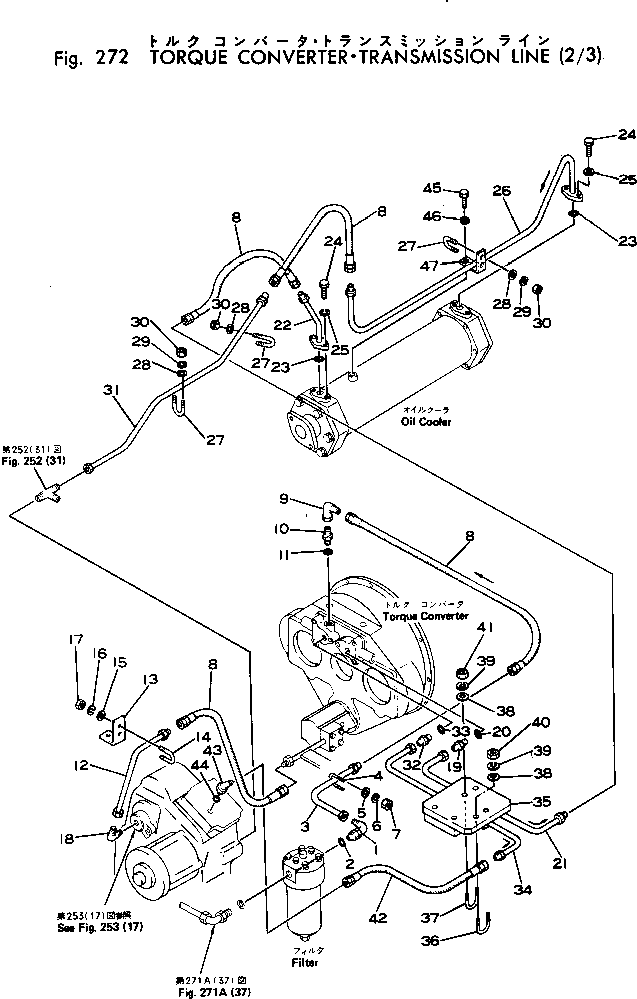 Wheel Loaders Komatsu / JH80C-1 S/N 10001-UP(jh80c-1r) / TORQUE CONVERTER ? TRANSMISSION LINE (2/3)(060200 : 272)