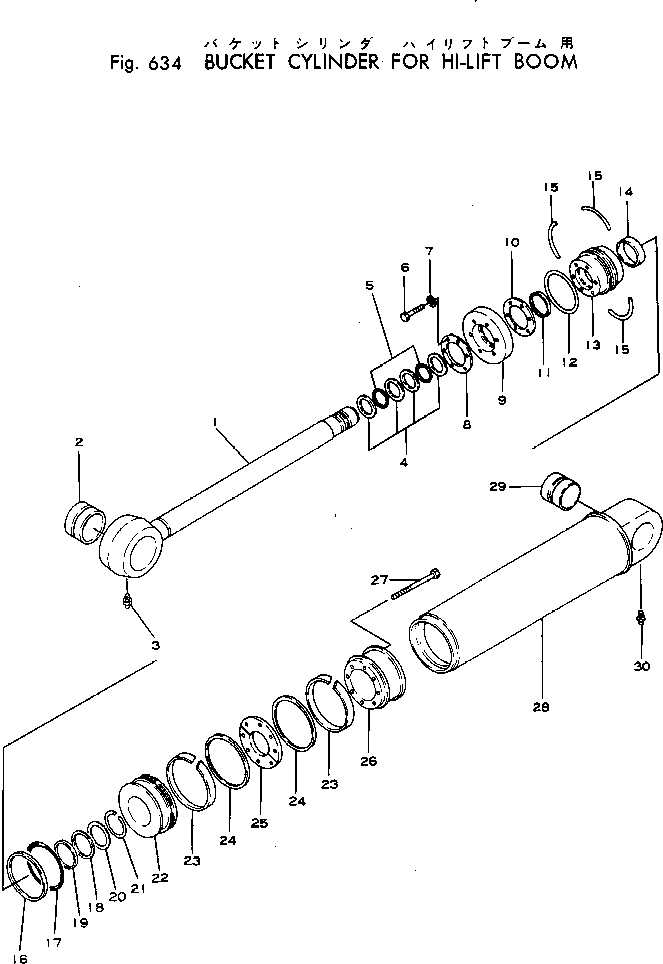 Wheel Loaders Komatsu / JH80C-1 S/N 10001-UP(jh80c-1r) / BUCKET CYLINDER FOR HI-LIFT BOOM(180100 : 634)