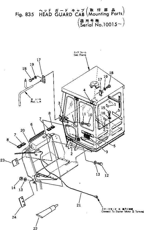 Wheel Loaders Komatsu / JH80C-1 S/N 10001-UP(jh80c-1r) / HEAD GUARD CAB (MOUNTING PARTS)(#10015-)(240130 : 835)