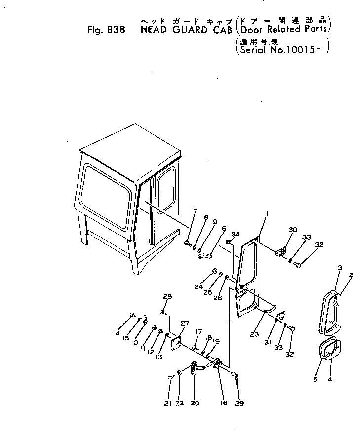 Wheel Loaders Komatsu / JH80C-1 S/N 10001-UP(jh80c-1r) / HEAD GUARD CAB (DOOR RELATED PARTS)(#10015-)(240160 : 838)