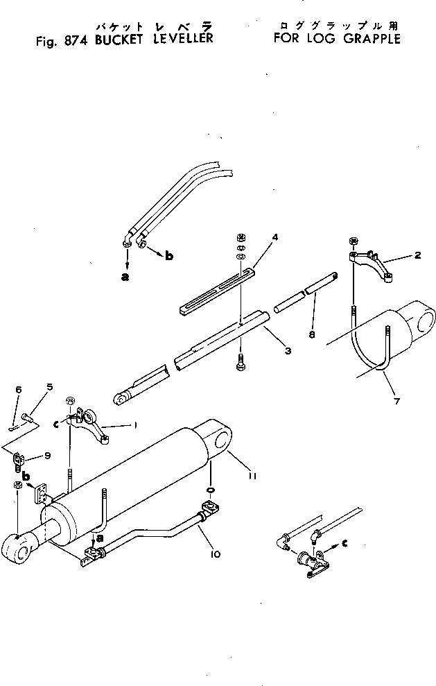 Wheel Loaders Komatsu / JH80C-1 S/N 10001-UP(jh80c-1r) / BUCKET LEVELLER FOR LOG GRAPPLE(240250 : 874)