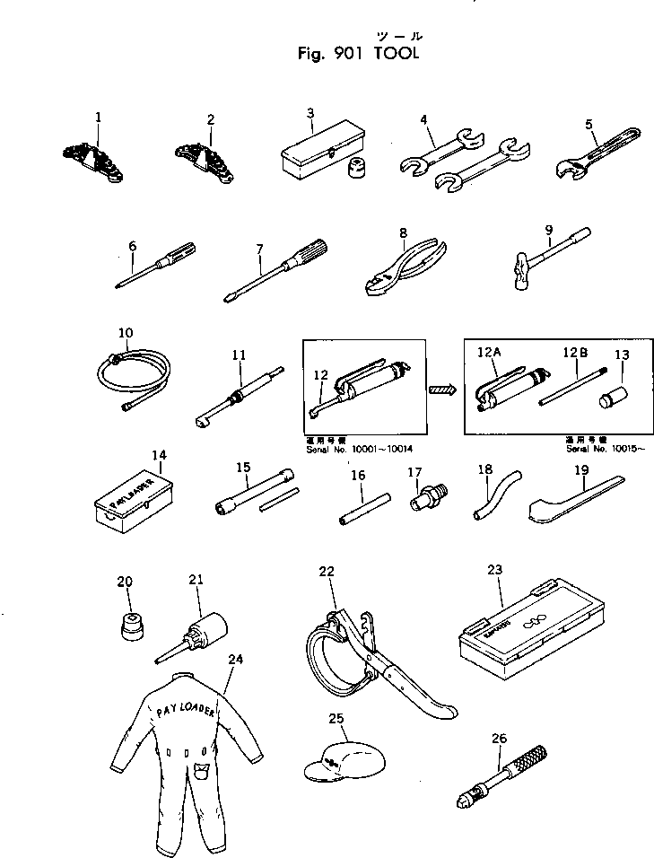Wheel Loaders Komatsu / JH80C-1 S/N 10001-UP(jh80c-1r) / TOOL(270010 : 901)