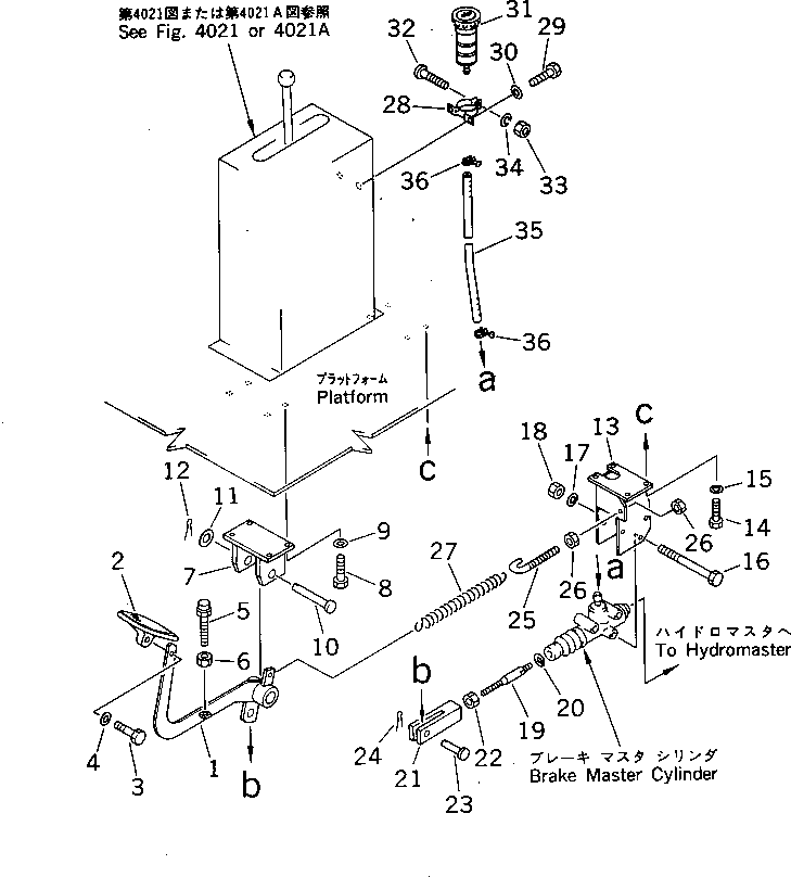 Rollers Komatsu / JV100A-1 S/N 10011-UP(jv100a-r) / BRAKE PEDAL(120110 : 4221)