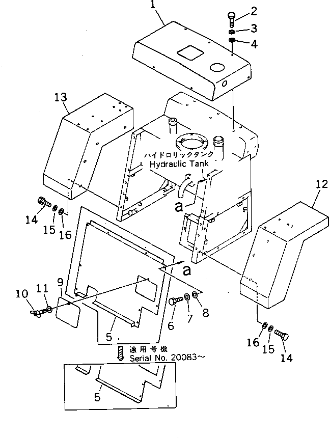 Rollers Komatsu / JV100WA-1 S/N 20003-UP(jv100w0c) / SIDE PANEL AND FENDER(150070 : 5021)