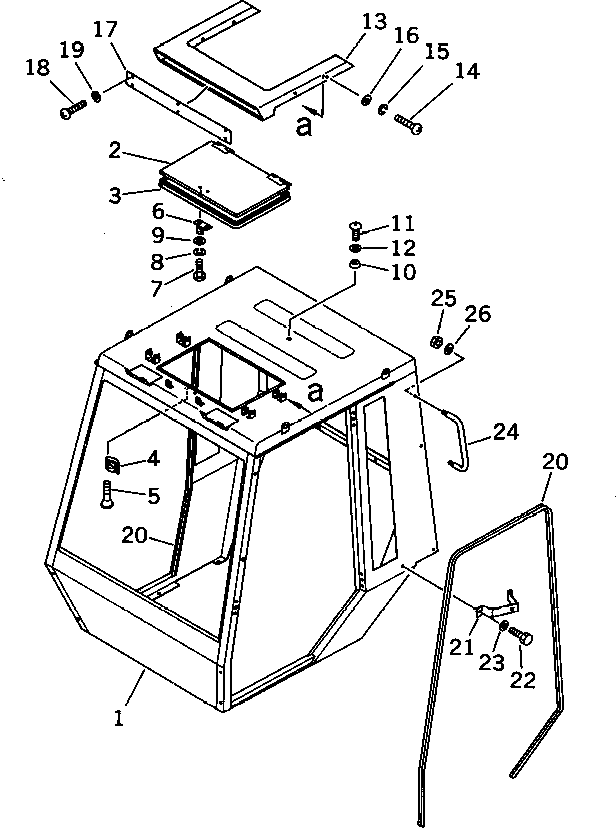 Rollers Komatsu / JV100WA-1 S/N 20003-UP(jv100w0c) / STEEL CAB (WITH ROOF DOOR TYPE) (1/7) (A-TYPE) (EXCEPT JAPAN)(150220 : 5461)