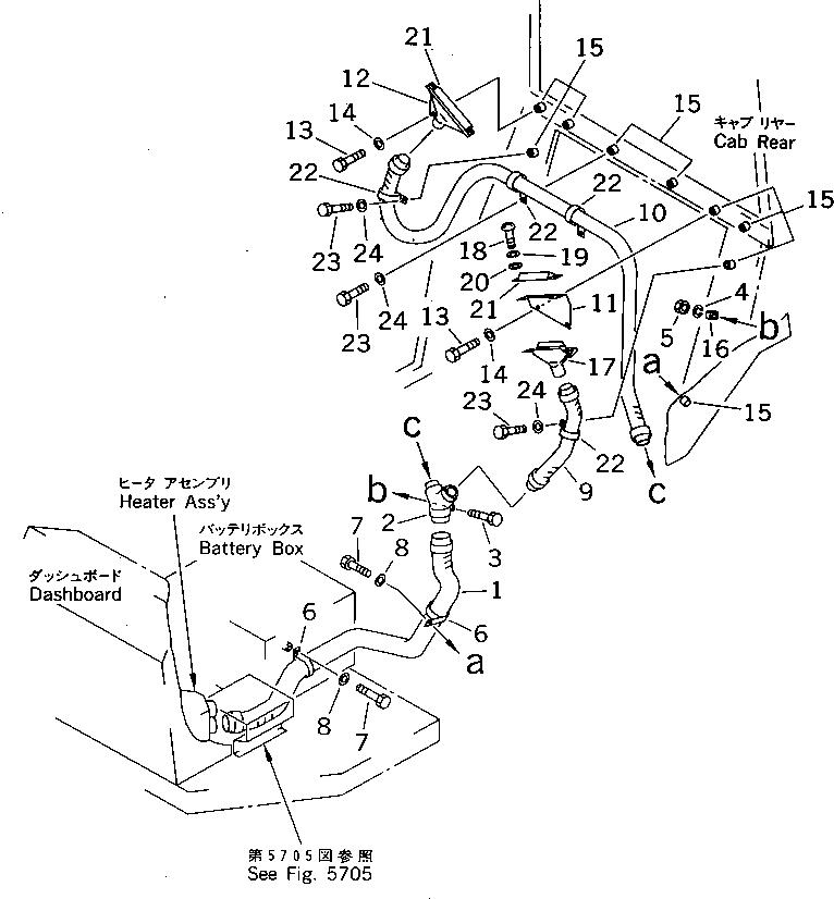 Rollers Komatsu / JV100WA-1 S/N 20003-UP(jv100w0c) / CAR HEATER (FOR WITH ROOF DOOR TYPE CAB) (4/4)(150430 : 5707)