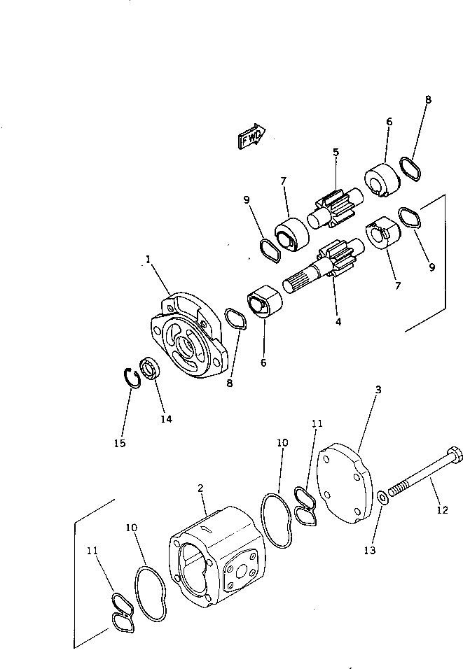 Rollers Komatsu / JV100WA-1 S/N 20003-UP(jv100w0c) / HYDRAULIC PUMP (FOR STEERING)(180070 : 6111)