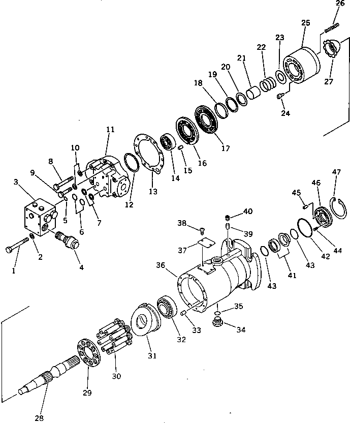 Rollers Komatsu / JV100WA-1 S/N 20003-UP(jv100w0c) / HYDRAULIC MOTOR (FOR VIBRATION)(180100 : 6131)