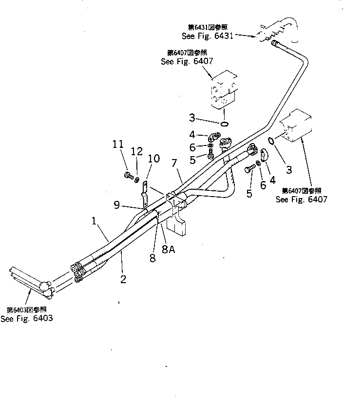Rollers Komatsu / JV100WP-1 S/N 30003-UP(jv100w1r) / HYDRAULIC PIPING (TRAVEL PUMP TO FRONT TRAVEL MOTOR) (1/2)(180150 : 6401)
