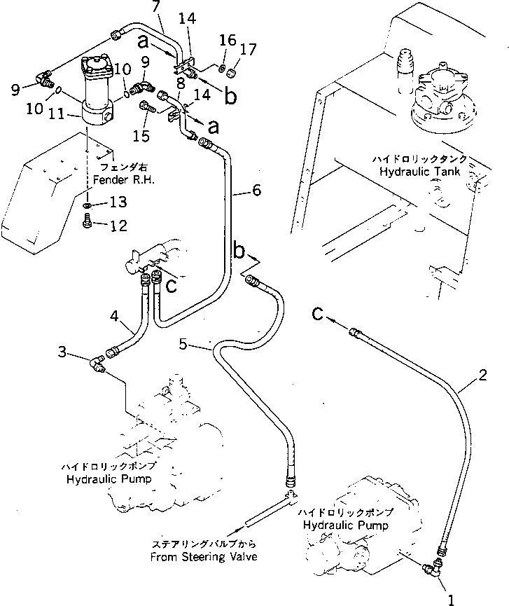 Rollers Komatsu / JV100WP-1 S/N 30003-UP(jv100w1r) / HYDRAULIC PIPING (PUMP TO FILTER)(180210 : 6423)