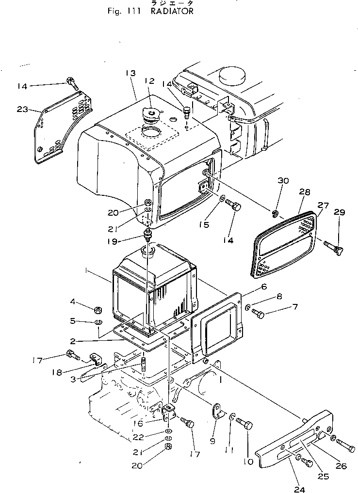 Rollers Komatsu / JV25-3 S/N 4501-UP(jv25-3r) / RADIATOR(030110 : 111)