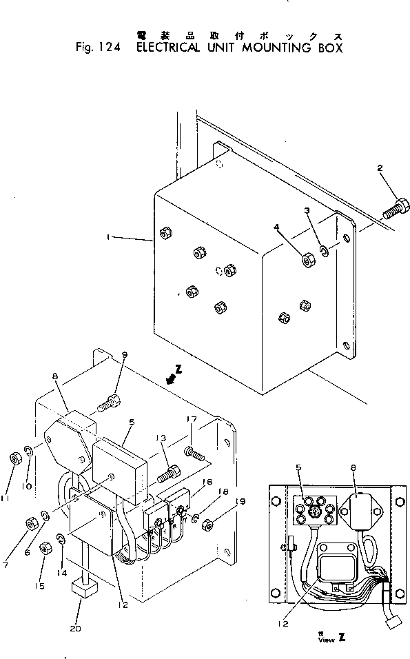 Rollers Komatsu / JV25-3 S/N 4501-UP(jv25-3r) / ELECTRICAL UNIT MOUNTING BOX(030170 : 124)