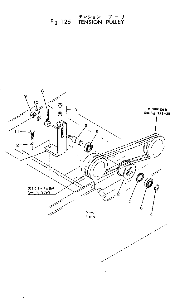 Rollers Komatsu / JV25-3 S/N 4501-UP(jv25-3r) / TENSION PULLEY(030180 : 125)